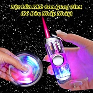 bật lửa khè con quay 2in1 con quay có đèn nhấp nháy - xài gas
