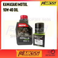 Kawasaki Genuine Oil Ultimate 10W-40 MOTUL SEMI Synthetic 4-Stroke Lubricant Engine Oil Minyak Hitam