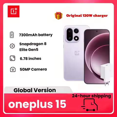 OnePlus 15 AI 5G Smartphone, 8 Elite Gen5 battery mAh 4K video FPS Dolby Vision IP68, with charger 1