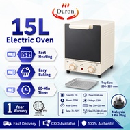 DURON 15L Mini Electric Oven with Timer for Baking and Toasting
