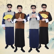 Republican Style Robe Coat Butler Classic Costume Coat Performance Costume Shopkeeper Long Shirt Tex