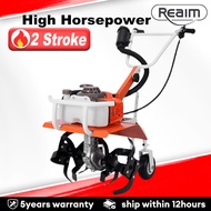 REAIM Mini Tiller Machine 52CC Tiller Cultivator for Soil Turning