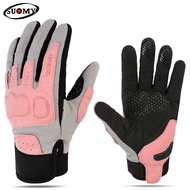SUOMY Lady Pink Full Finger Motorcycle Gloves Men Brown Touch Screen Off Road Motorcyclist Gloves Mountain Bicycle Gloves S-XXL