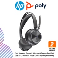Poly Voyager Focus 2 Microsoft Teams Certified USB-C-C Headset +USB-C/A Adapter (9T9J4AA)