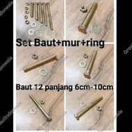 [50 Set PACKAGE] BMK Key Bolts 12 + Yellow Nuts + Ring / BMK Size 5.5cm, 6cm, 6.5cm, 7cm, 7.5cm, 8cm