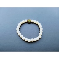 MAWAR G1145 WHITE ROSE PEARL SPIRITUAL BRACELET BW 8MM CATHOLIC CHRISTIAN