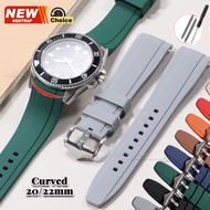20mm/22mm Curved End TPU Rubber Bracelet Watch Band for Omega X/Swatch MoonSwatch/Rolex