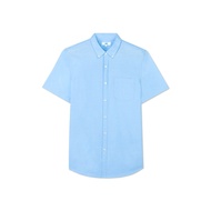 ㍿♧✈ AIIZ (เอ ทู แซด) - เสื้อเชิ้ตผู้ชายแขนสั้น ผ้าแชมเบรย์สีพื้นnMen's Short Sleeve Chambray Shirts