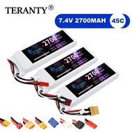 Model Aircraft Fixed Wing Drone 2700mah 45C 2S Rechargeable Battery 7.4V Polymer Lithium Battery
