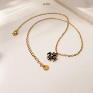 Lucky leaf 4-leaf clover necklace STAINLESS STEEL