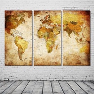 💥Dream Best🔥 3 Pieces World Map Modern Wall Painting Home Decor Wallpaper on Canvas Prints Living Ro