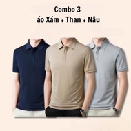 Áo thun polo nam trơn tay ngắn mùa hè vải cá sâu mặc công sở thường ngày hợp thời trang . ( B13 )