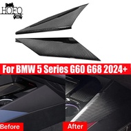 Real Carbon Fiber Center Console Sides Panel Inner Trim For BMW 5 Series G60 G68 2024+