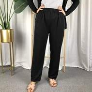Women Soft Long Pants L - 7 XL 2 Side Pocket Comfortable Slack Aunty Pants Daily Use Seluar Pergi Ke