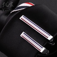 Red, White and Blue Three-Color Label Collar Clip Short Silver Tie Clip Classic Men's Business Casual Tie Clip Free Shipping