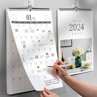 2024 Calendar Wall-Mounted Notepad Clock Card