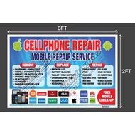 ♞TARPAULIN PRINT FOR CELLPHONE REPAIR 4X2FT & 3X2FT