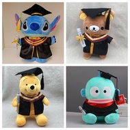 Graduation Plush 畢業公仔 12寸 30cm｜Stitch / Rilakkuma / Winnie the Pooh / Hangyodon｜畢業禮物 Graduation Gift