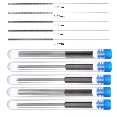 50 Pcs 3D Printer Stainless Steel Nozzle Cleaning Needles Tool 0.15mm 0.2mm 0.25mm 0.3mm 0.35mm 0.4m