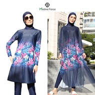 Motive Force Long Sleeve Baju Renang Muslimah Beach Wear Women Swimwear Plus Size (3/4 Pcs)