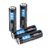 EBL 1.5V, AA Lithium Battery (Non-rechargeable)| High Performance AA Battery - 3000mAh - 4 Pcs/Pack