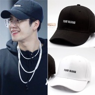Team wang letter embroidered baseball cap black cap white cap
