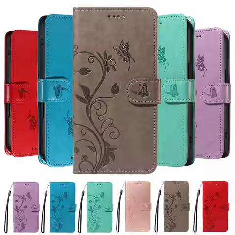 Butterfly Flower Vine Case For POCO X3 NFC X4 X5 X6 M3 M5 M4 M6 F3 F4 F5 F6 Pro 4G 5G GT C65 Flip Ca