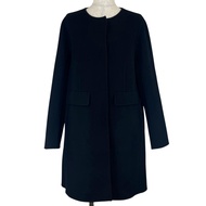 【5積分】成色極佳 ▲ WEEKEND MaxMara 100%max無領顏色門襟大衣 黑色 38碼 正品女款