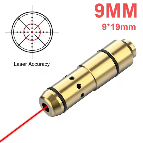 Tactical Training Laser 9mm Bullet Training 380ACP 40S&W Hunting Red Dot Laser Training Bore Sight f