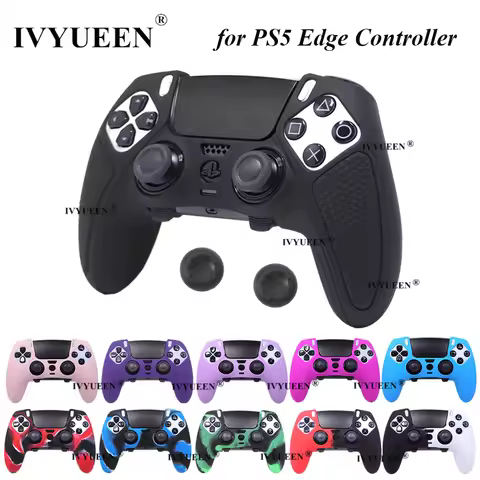 IVYUEEN Anti-Slip Protective Skin for PlayStation 5 PS5 DualSense Edge Wireless Controller Soft Rubb