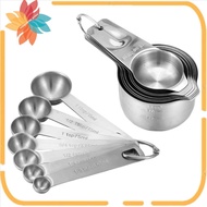 Stainless Steel Measuring Cups and Spoons Set of 14 Pieces,7 Nesting Cups and 7 Stackable Spoons Pro