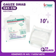 Gauze Swab 5 x 5 cm 10S Sterile Gauze Plain Sterile Fabric P3K 8 Ply contents 10