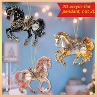 2d Flat 2d Acrylic Pendant Decorative Horse Pendant Decoration Golden Festive For  Ornament Backpack