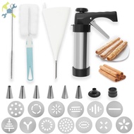 Churro Maker Stainless Steel Churro Press Kit with Mounting Spout for Doughnut Biscuit Cupcake SHOPC
