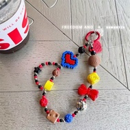 phone chain phone charm Barbie Mobile Phone Pendant Building Block Love Chain ins Sweet Hot Girl Bea