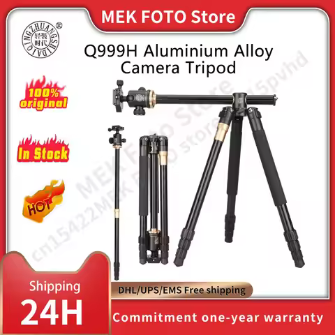 QZSD Q999H Aluminium Alloy Camera Tripod Video Monopod Professional Extendable Tripod with Quick Rel