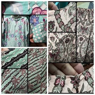 Baju Kurung Batik Moden Preloved Used Size Xxl Plus Size Light Blue Light Green Light Peach