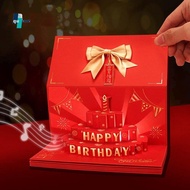 QUANTUMSKY 3D Birthday Cake Card, 6/8/10 Slots Chinese Style Red Envelope Card, Blessing Bag HongBao