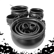 Halloween Cauldron 10-Piece Witch Cauldron Pot Candy Holder Storage Bucket Home Decorations for Part