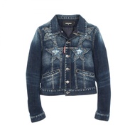 【สินค้ามือสอง】 ดีสแควร์2 DSQUARED2 แจ็คเก็ตยีนส์ Medium Super Star Wash Classic Jeans Jacket ดีไซน์แ