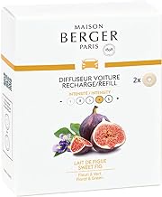 Set of 2 Car Odor Diffuser Refill - Ceramic System - 4/6 Weeks Ceramic Diffusion Time - Lampe Berger Fragrance - Made in France (Sweet Fig)