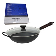 TAMASAKI Iron Pan Wok 32CM Household Iron Pan Wok Healthy Pan Wrought Iron Pan