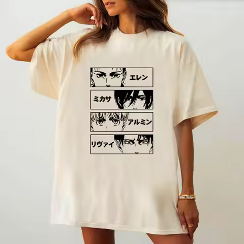Attack on Titan t-shirt women streetwear Breathable 80s Grunge Comfortable aesthetic t-shirt 80s har