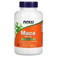 NOW Foods, Maca, 500 mg, 250 Veg Capsules, Reproductive Health