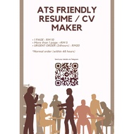 ATS FRIENDLY RESUME / CV MAKER SERVICE