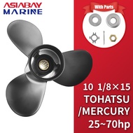 10 1/8X15 For Mercury Outboard Propeller 25Hp 30Hp 40Hp 45Hp 48Hp 50Hp 55Hp 60Hp 70Hp Boat Motor Aluminum Screw 10 1/8*15 Inch