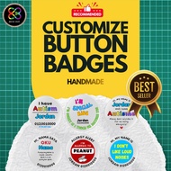 AUTISM Button Pin Badge / OKU / Hearing / Allergy / Eczema / G6PD / Neurodivergent / Customize / Nam