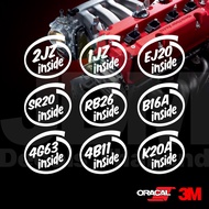 Car Decoration Sticker Engine Model 2JZ 1JZ EJ20 SR20 RB26 B16A 4G63 4B11 K20A