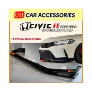 HONDA CIVIC FE 2022 2023 2024 SPOONS FRONT DIFFUSER LIP CIVIC FE LIPS 1PC GLOSS BLACK