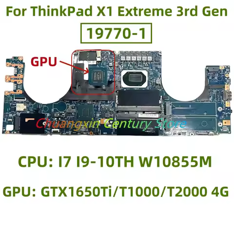 19770-1 Motherboard for ThinkPad X1 Extreme 3rd Gen Laptop CPU: I7 I9-10TH W10855M GPU: GTX1650Ti/T1